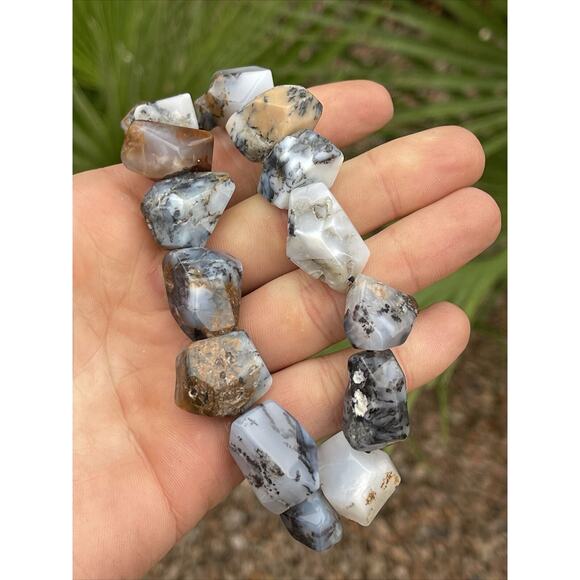 GSJ Signed 144 Grams Chunky Raw Agate Heavy 16" Necklace 14k Statement VTG - Picture 9 of 12